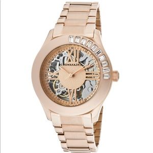 BCBG Rose Gold & Silver Skeletonized Watch
